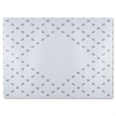 B&Q -  Crosses & Diamonds Glass Chopping Board