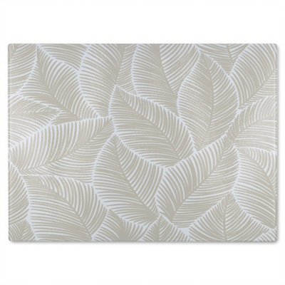 B&Q -  Beige Leaves Designer Glass Chopping Board