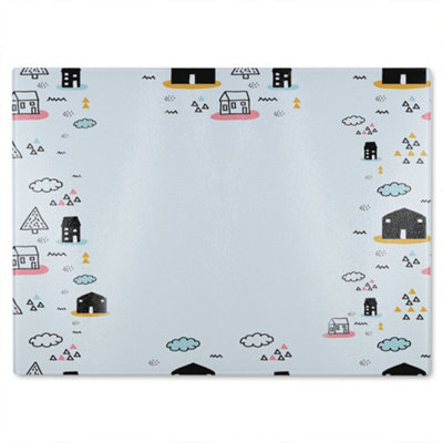 Benjamin Tate Design Scandy Doodle Glass Chopping Boarddesigner Style