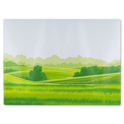 Benjamin Tate Design Landscape Illustration Designer Glass Chopping Board