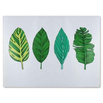 Benjamin Tate Design Four Leaves Designer Glass Chopping Board Designer Style from B&Q