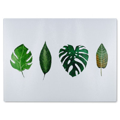 B&Q -  Leaves Selections Designer Glass Chopping Board