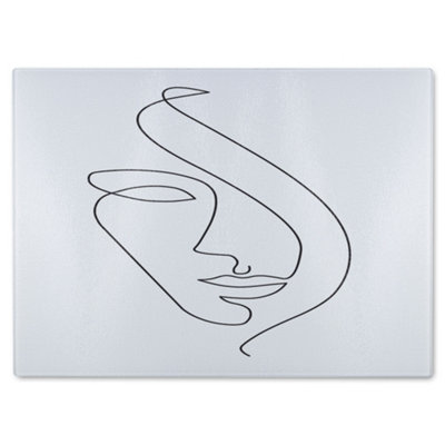 Benjamin Tate Design Line Face Drawing Designer Glass Chopping Board Designer Style