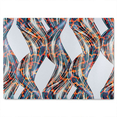 B&Q -  Snake & Leopard Skin Glass Chopping Board