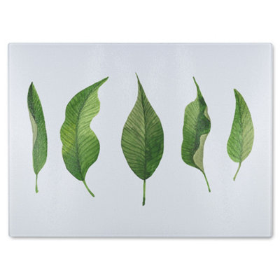 B&Q -  Selection Of Leaves Designer Glass Chopping Board Designer Style