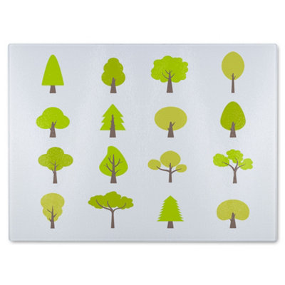 B&Q -  Tree Illustrations Designer Glass Chopping Board Designer Style