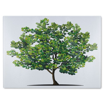 B&Q -  Tree Designer Glass Chopping Board Designer Style