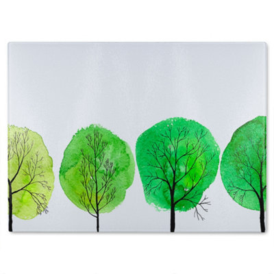 B&Q -  Trees Designer Glass Chopping Board Designer Style