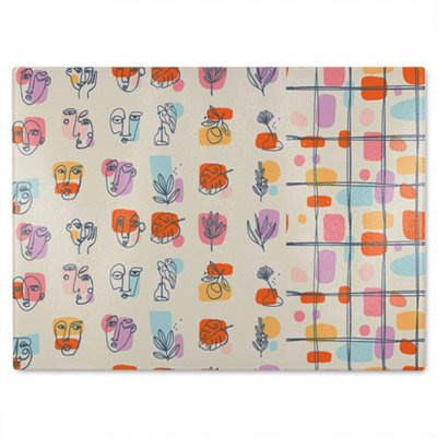 B&Q -  Leaves And FlowersAbstract Shapes Designer Glass Chopping Board