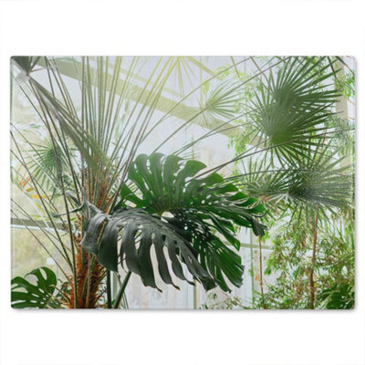 Benjamin Tate Design Green Plants In Botanical Garde Designer Glass Chopping Board Designer Style from B&Q