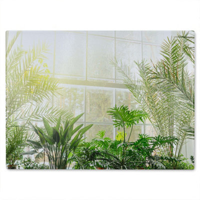 Benjamin Tate Design Green Plants In Botanical Gardens Designer Glass Chopping Board Designer Style from B&Q