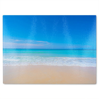 B&Q -  Nature Landscape Sea In Sunny Day Designer Glass Chopping Board Designer Style
