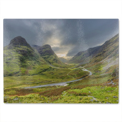 B&Q -  Highlands Designer Glass Chopping Board Designer Style