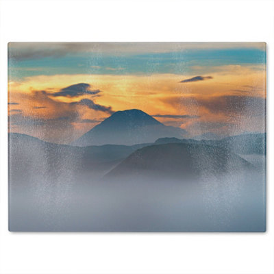 Benjamin Tate Design Bromo In Morning Time Designer Glass Chopping Board Designer Glass Chopping Board