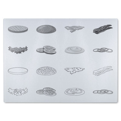 B&Q -  Burger And Sandwich Icon Designer Glass Chopping Board Designer Style