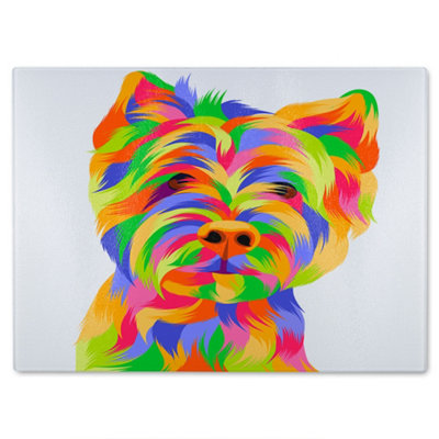 Benjamin Tate Design Amazing Illustration Dog Designer Glass Chopping Board from B&Q