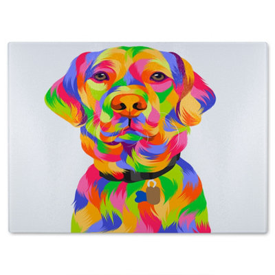 Benjamin Tate Design Amazing Illustration Pop Art Designer Glass Chopping Board from B&Q