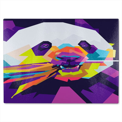 B&Q -  Colorful Pop Art Of Panda Designer Glass Chopping Board Designer Style