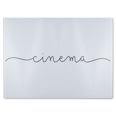 B&Q -  Text Cinema Designer Glass Chopping Board