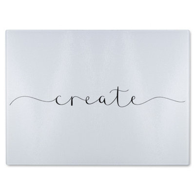B&Q -  Text Create Designer Glass Chopping Board Designer Style