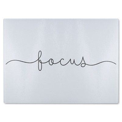 Benjamin Tate Design Text Focus Designer Glass Chopping Board Designer Style from B&Q