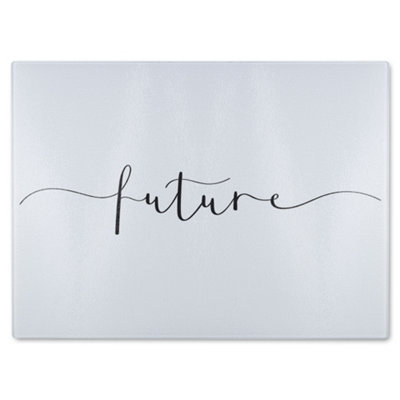 B&Q -  Text Future Designer Glass Chopping Board Designer Style