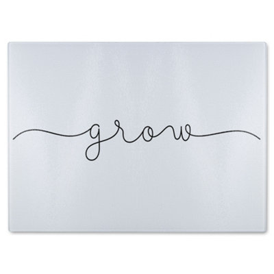 B&Q -  Text Glow Designer Glass Chopping Board Designer Style
