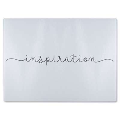 B&Q -  Text Inspiration Designer Glass Chopping Board Designer Style