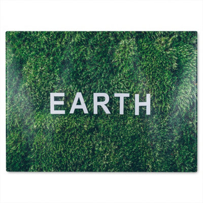 Benjamin Tate Design Wellness Earth Designer Glass Chopping Board from B&Q