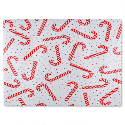 B&Q -  Canes Pattern Dining Glass Chopping Board