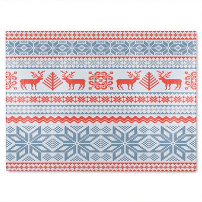 B&Q -  Christmas Background With Deer Dining Glass Chopping Board