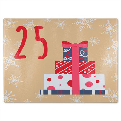 B&Q -  Advent Calendar 25 Days Of Christmas Dining Glass Chopping Board