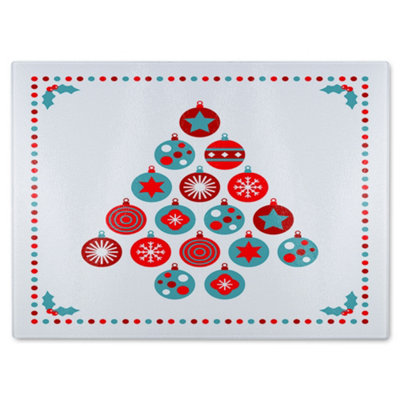 B&Q -  Seasonal Christmas Dining Glass Chopping Board