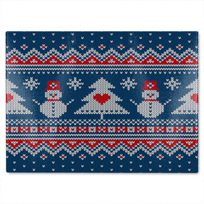 B&Q -  Winter Holiday Sweater Design Dining Glass Chopping Board