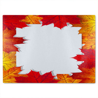 B&Q -  Autumn Border Glass Chopping Board