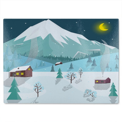 Benjamin Tate Design Winter Landscape Dining Glass Chopping Boarddesigner Style from B&Q