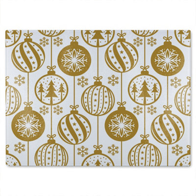 B&Q -  Christmas Baubles Dining Glass Chopping Board