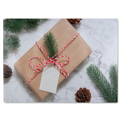 B&Q -  Christmas Gift Box Dining Glass Chopping Board