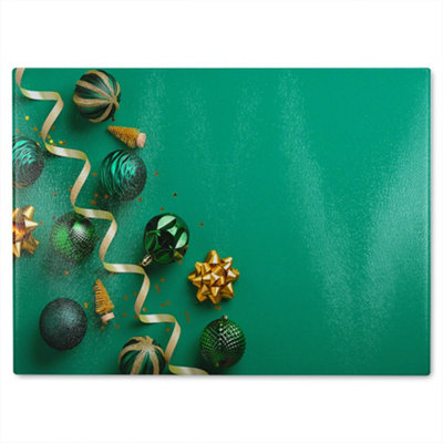 Benjamin Tate Design Christmas Greetings Dining Glass Chopping Boarddesigner Style from B&Q