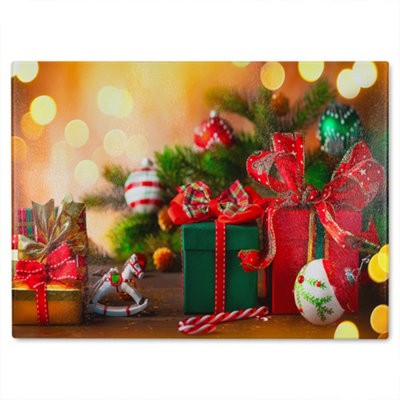 Benjamin Tate Design Christmas Holidays Dining Glass Chopping Board