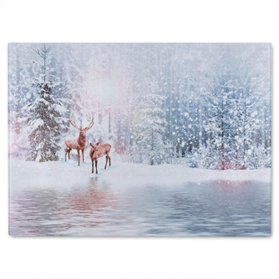 B&Q -  In The Frost Dining Glass Chopping Board