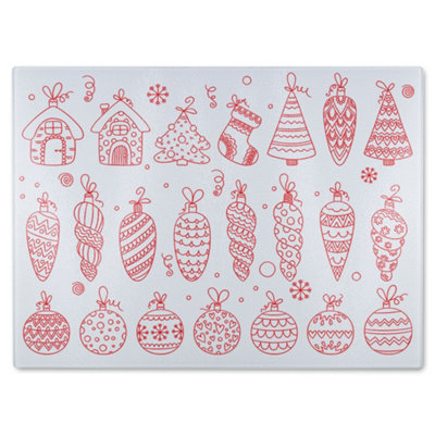 B&Q -  Winter Toys Dining Glass Chopping Board