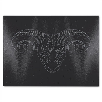 B&Q -  Aries Zodiac Sign Dining Glass Chopping Board