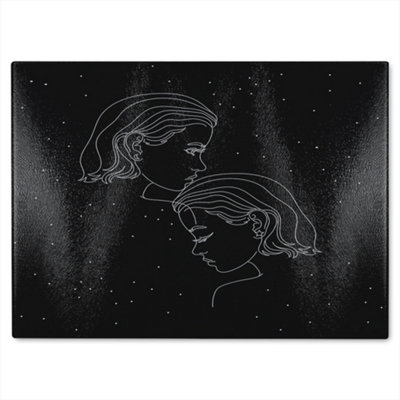 B&Q -  Gemini Zodiac Sign Dining Glass Chopping Board