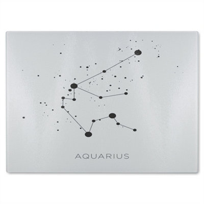 Benjamin Tate Design Star Constellation Zodiac Aquarius Dining Glass Chopping Board from B&Q