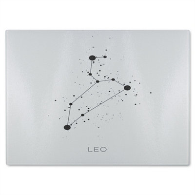 B&Q -  Star Constellation Zodiac Leo Dining Glass Chopping Board