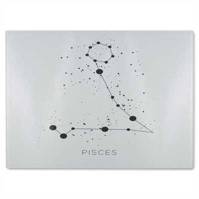 B&Q -  Star Constellation Zodiac Pisces Dining Glass Chopping Board