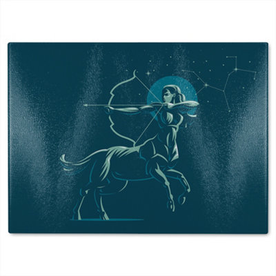 B&Q -  Zodiac Sagittarius Dining Glass Chopping Board