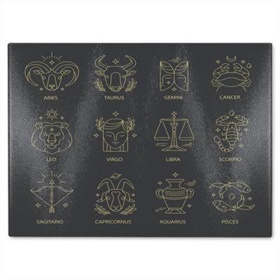 B&Q -  Zodiac Sign  Dining Glass Chopping Board