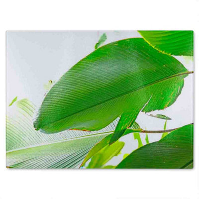 Benjamin Tate Design Green Leaf Glass Chopping Boarddesigner Style from B&Q